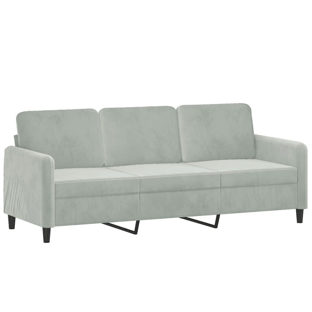 Vidaxl Canapé 3 places en velours gris clair - Jusqu'à 35% de remise