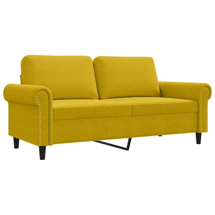 Vidaxl Canapé 2 places 140 cm en velours jaune - Jusqu'à 35% de remise