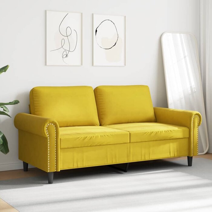 Vidaxl Canapé 2 places 140 cm en velours jaune - Jusqu'à 35% de remise