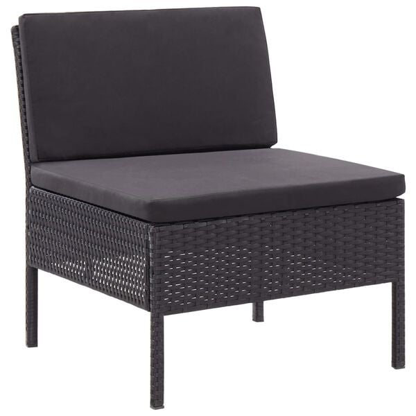 Vidaxl Salon de jardin 3 pièces en résine tressée noire - Jusqu'à -30%