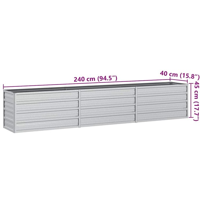Vidaxl Jardinière surélevée acier galvanisé 240cm - Jusqu'à -33% sur l'outlet