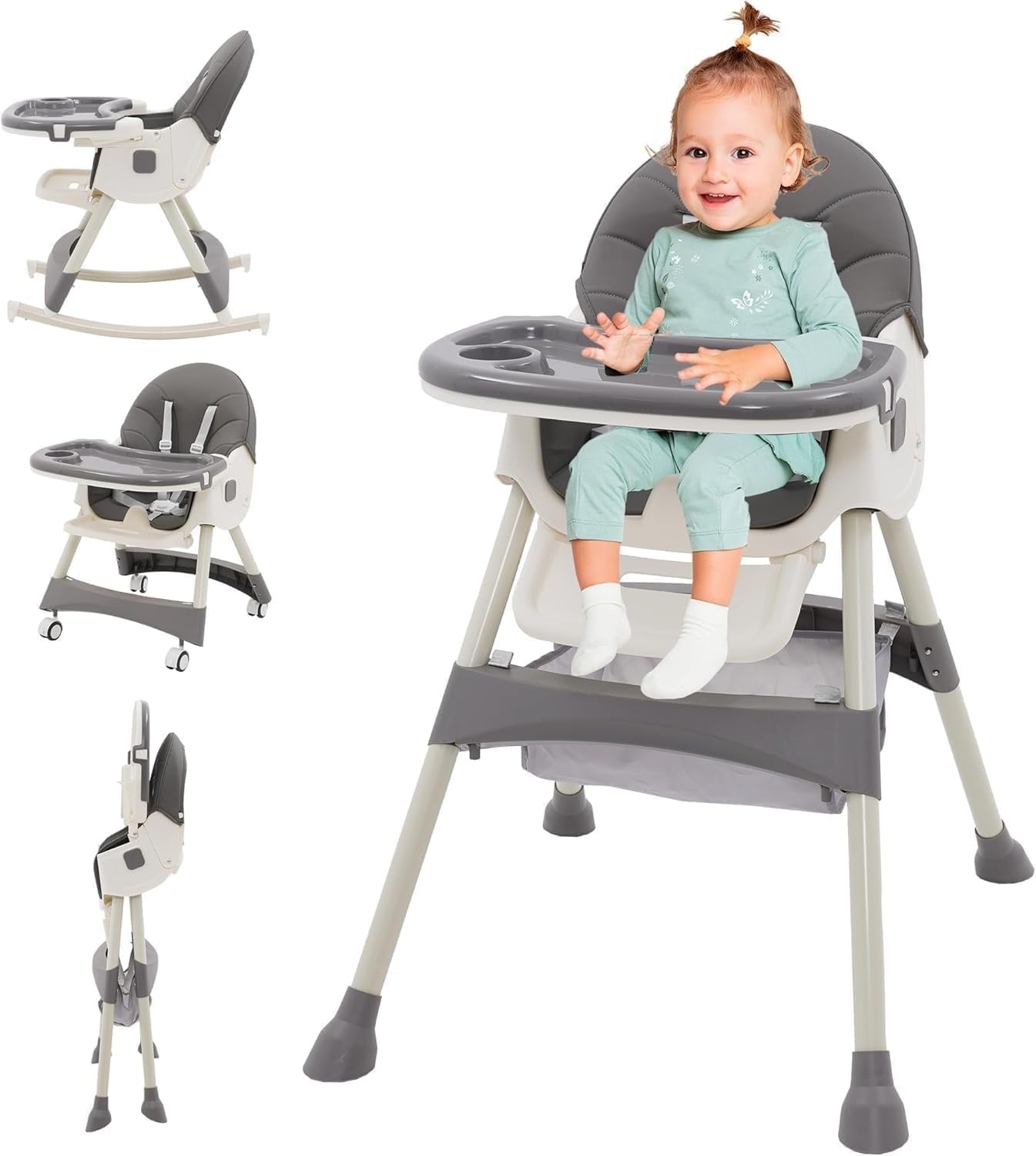 Chaise haute bébé 3-en-1 pliable et réglable - Jusqu'à -34% de réduction