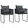Lot de 2 chaises de jardin en rotin noir - Jusqu'à -35% d'économie