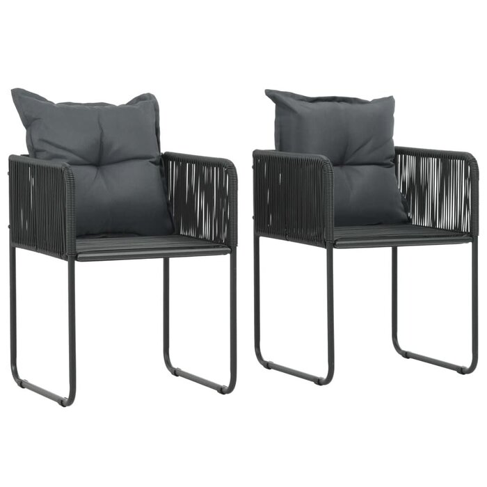 Vidaxl Lot de 2 chaises de jardin en rotin noir - Jusqu'à -35% d'économie