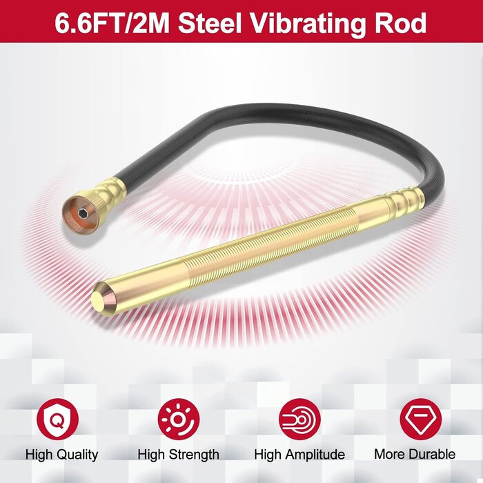Vibrateur à béton 1500W, aiguille 2m - Jusqu'à -34% sur vos travaux