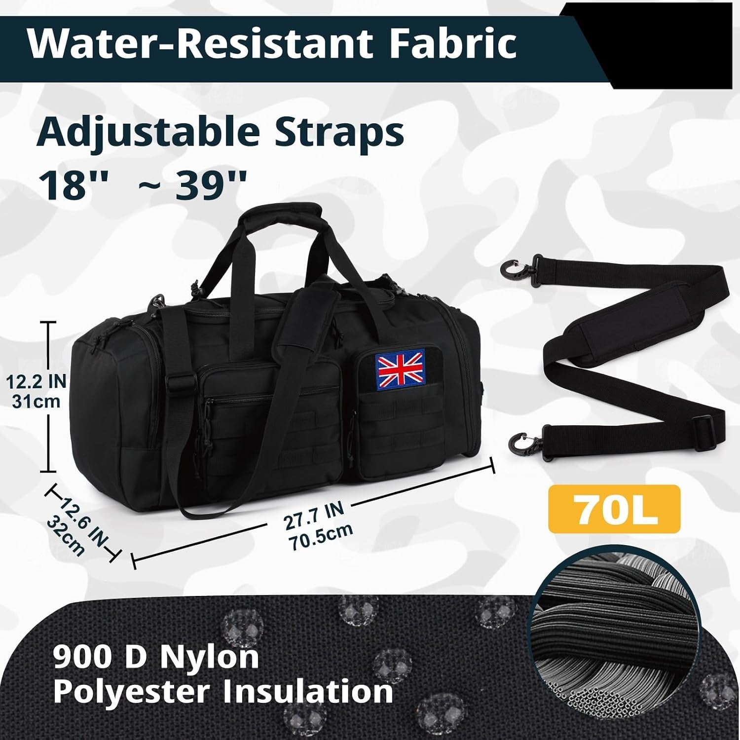 Sac de sport tactique 70L 3-en-1 - Jusqu'à 33% de remise