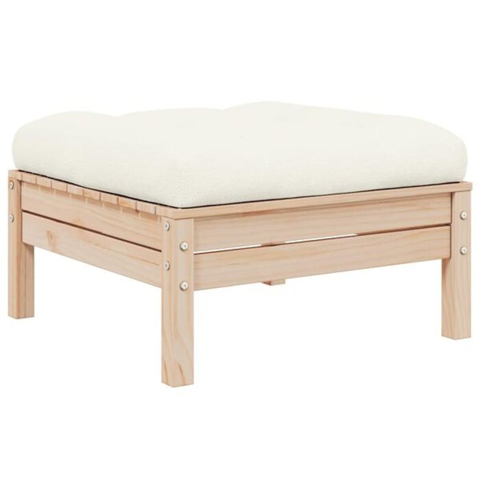 Vidaxl Salon de jardin 3 pièces bois massif et coussins crème - Jusqu'à 14 % de remise