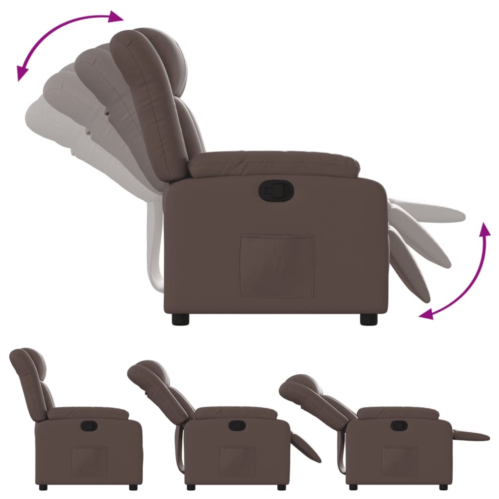Vidaxl Fauteuil inclinable en similicuir marron - Jusqu'à 42% de remise