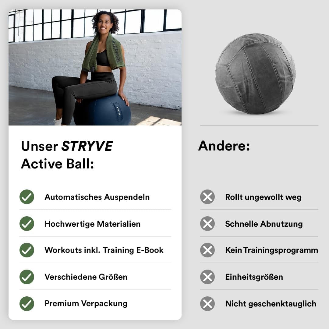 Ballon de fitness ergonomique 65 cm - Bleu - Jusqu'à -35% en outlet