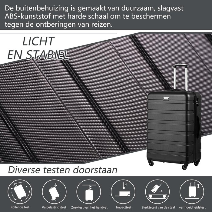 Valise rigide ABS 67cm - Rouge - Jusqu'à -29% sur le prix neuf