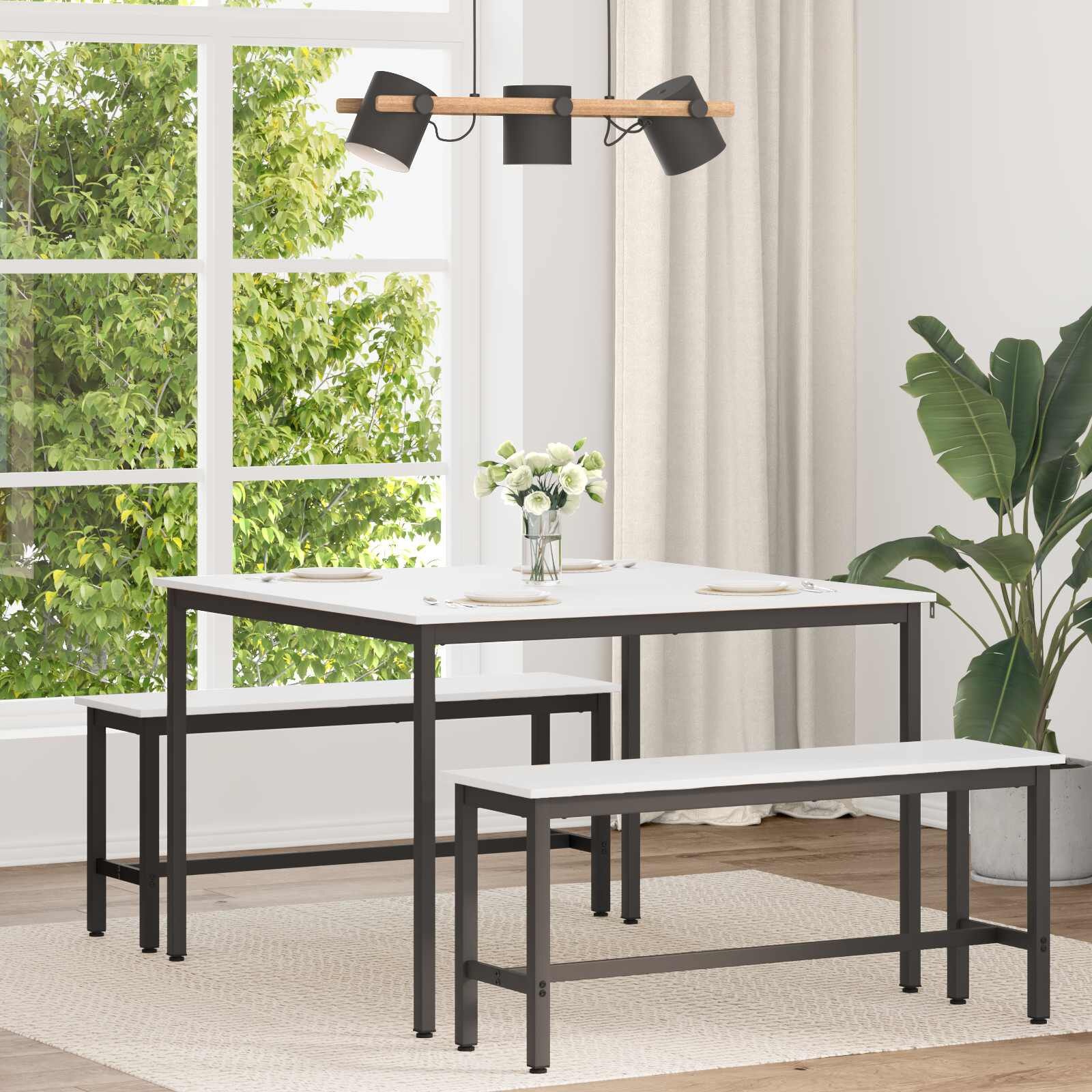 Vidaxl Table à manger carrée 110x110cm bois massif - Jusqu'à -34% en outlet