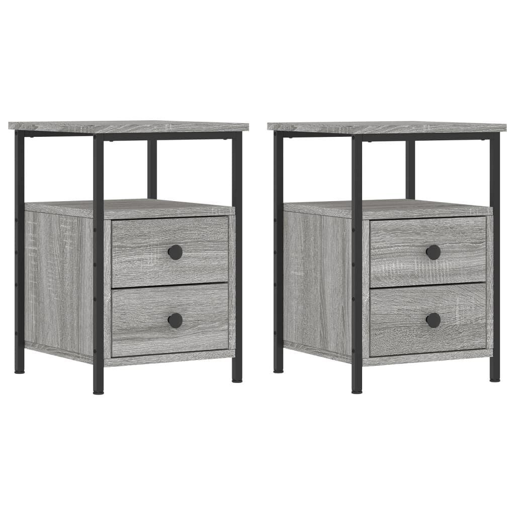 Vidaxl Lot de 2 tables de chevet style industriel - Chêne sonoma - Jusqu'à 34% de remise