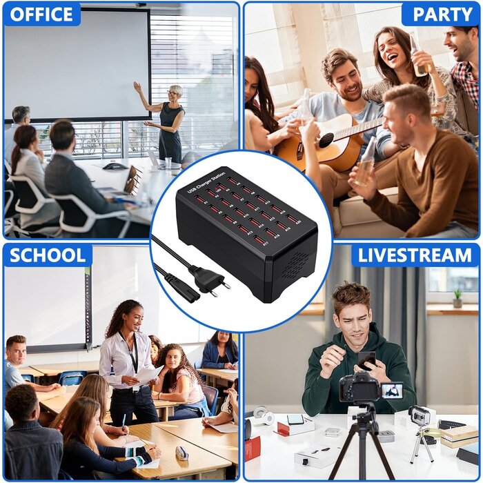 Station de charge USB 20 ports 100W : jusqu'à 32% de remise sur votre modèle