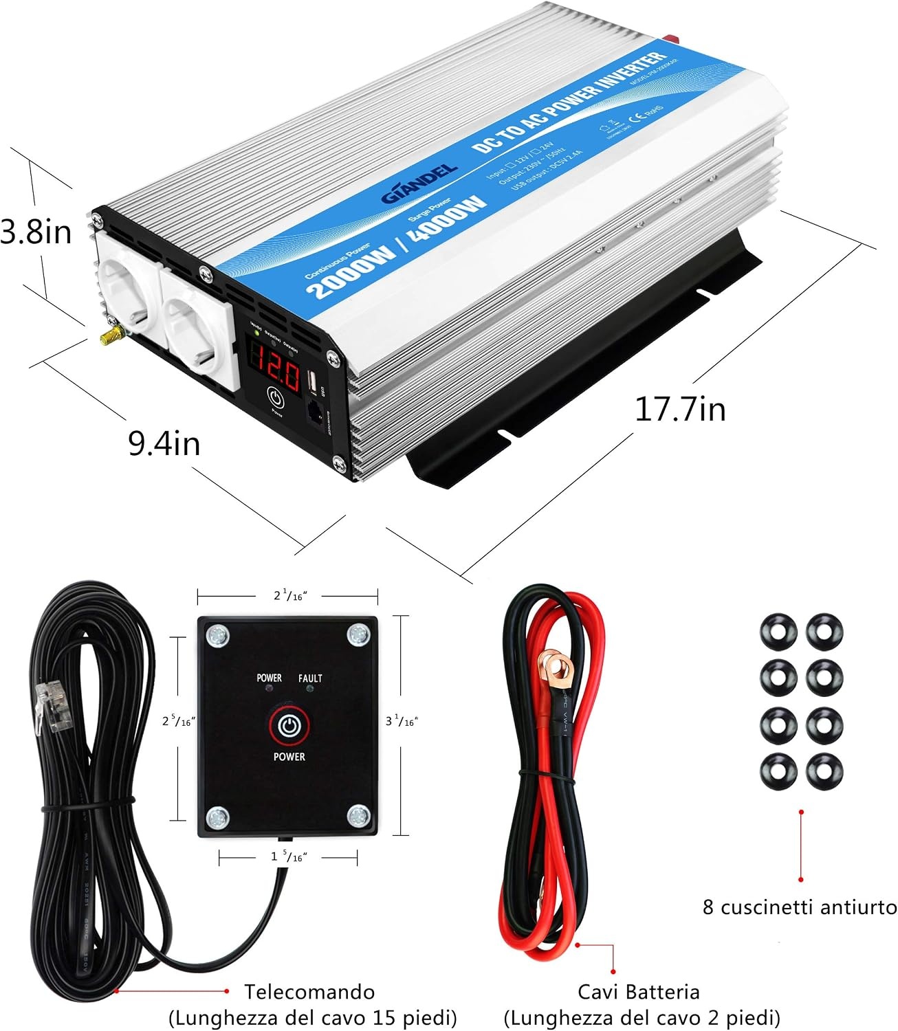 Convertisseur 12V vers 230V 2000W - Jusqu'à 34% de remise