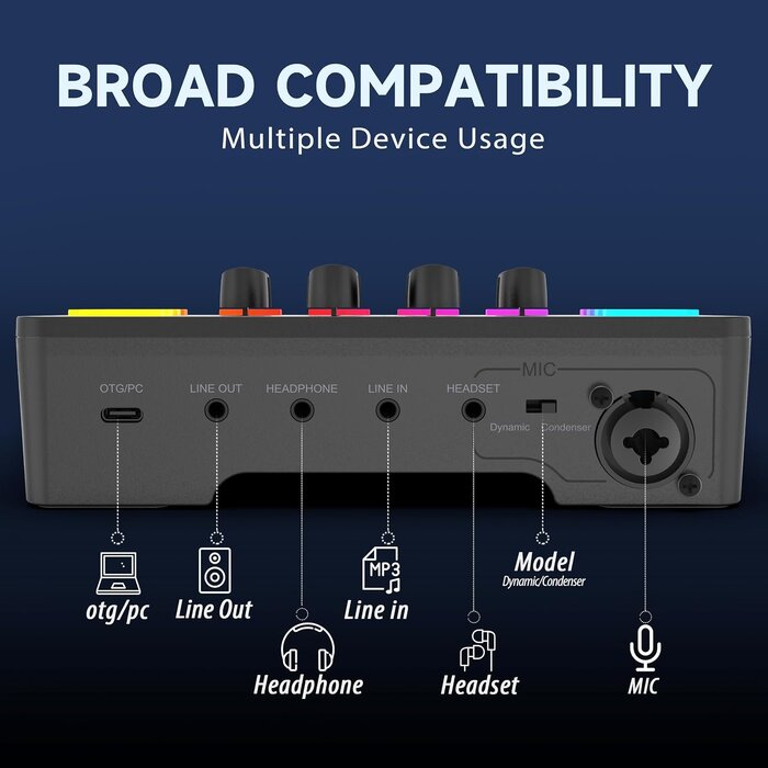 Table de mixage Audio Gaming RGB - Jusqu'à 33% de réduction