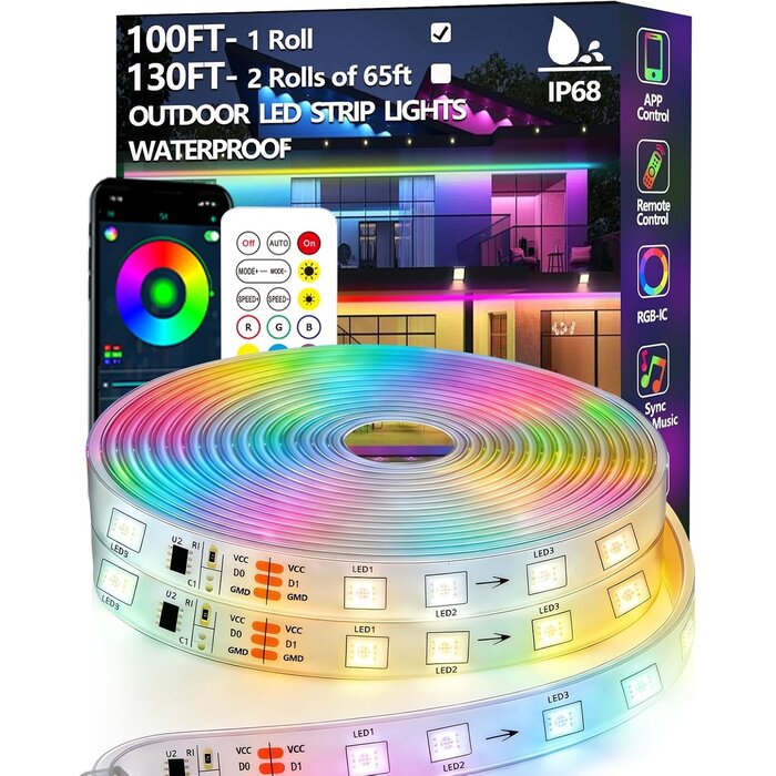 Ruban LED Extérieur 30m RGB+IC étanche - Jusqu'à -33% sur l'outlet
