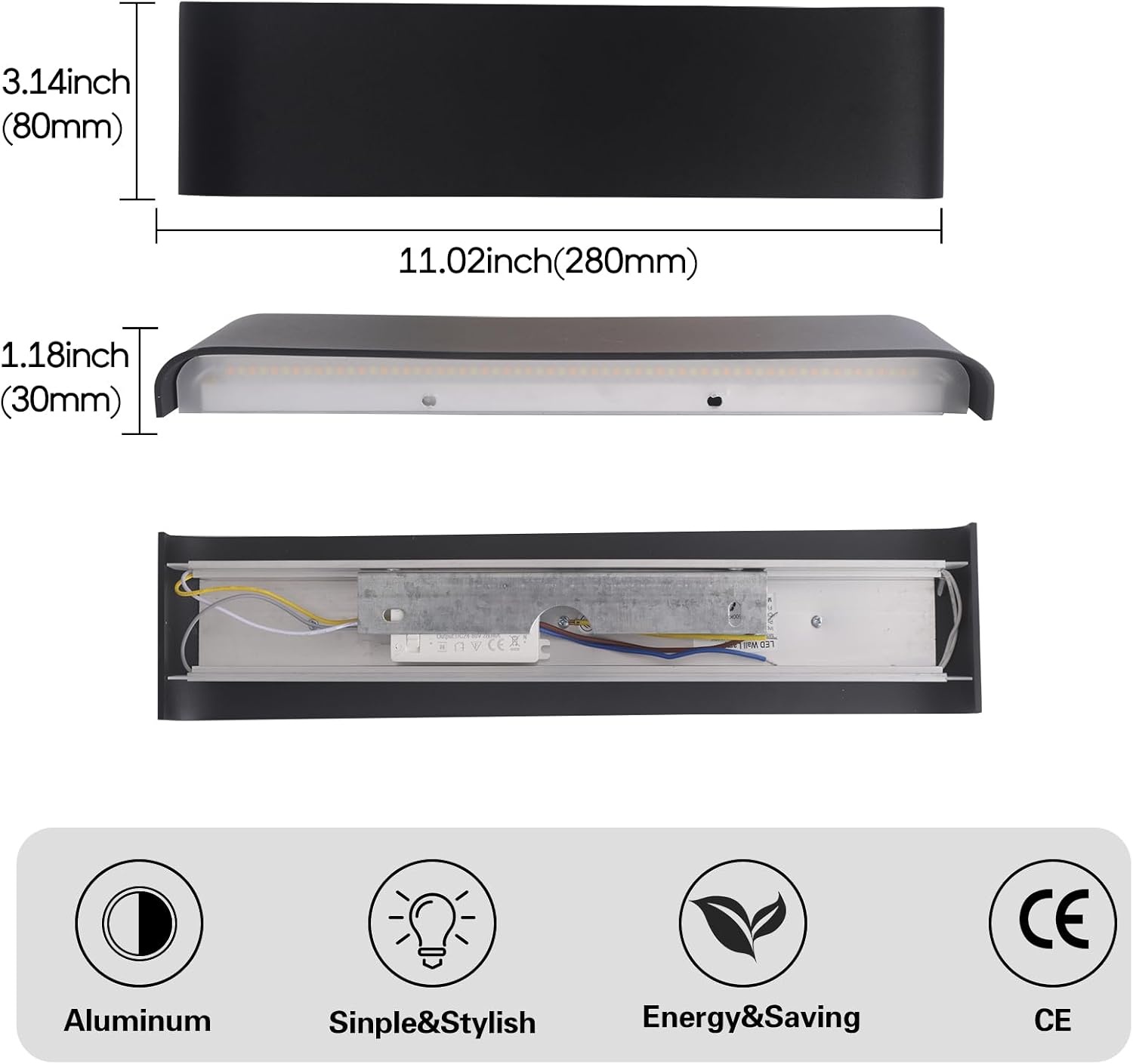 Lot de 4 Appliques Murales LED 18W - IP44 - Jusqu'à -34% sur l'Outlet