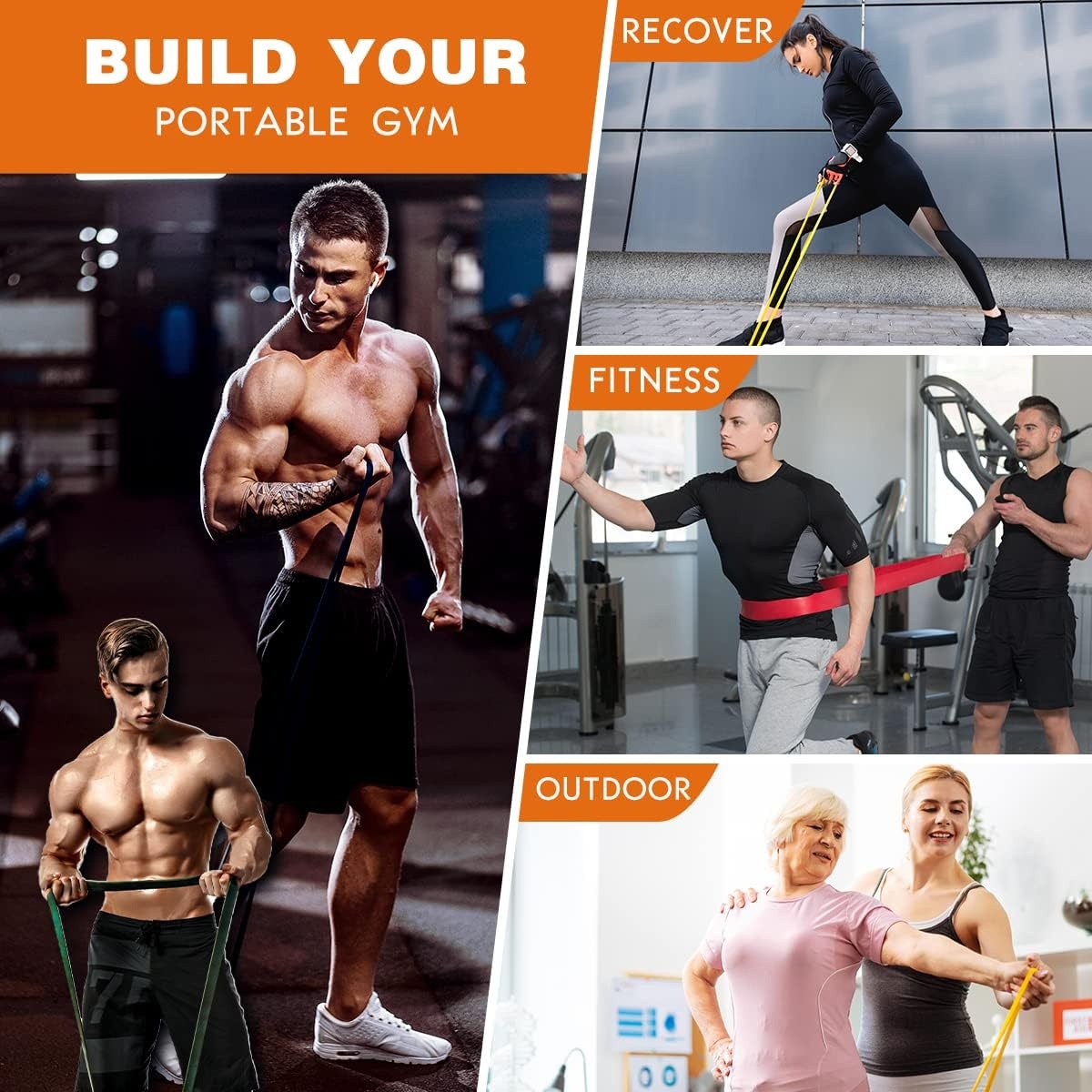 Set de 4 Bandes de Résistance Musculation - Jusqu'à 26% de remise