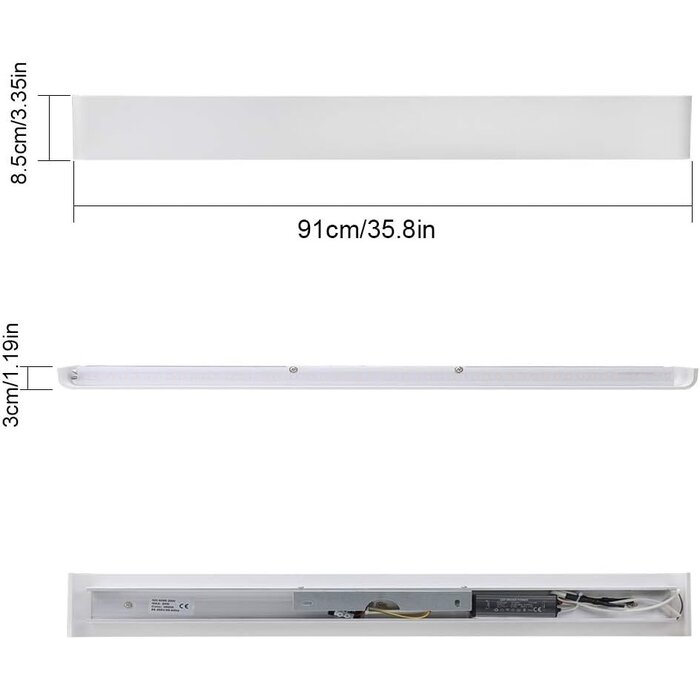 Applique Murale LED 91cm 30W - Blanc Chaud - Jusqu'à -34% sur l'Outlet