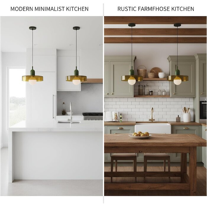 Suspension lumineuse verre vert ø25cm - Jusqu'à -34% sur votre déco rétro