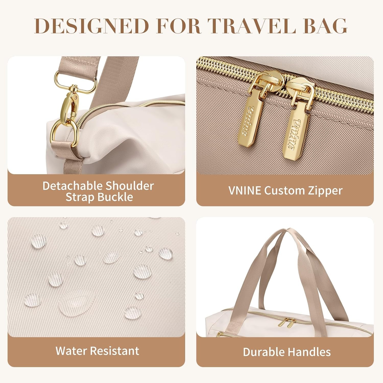 Sac de voyage 30L Beige - Pliable et imperméable - Jusqu'à -33%