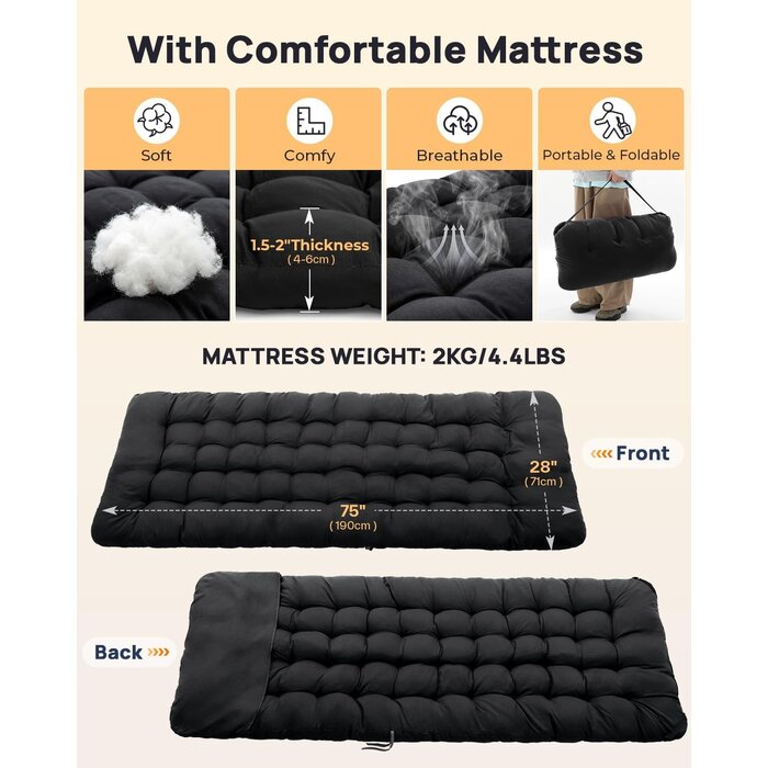 Sportneer Lit de camp pliant avec matelas - Jusqu'à 29% de réduction