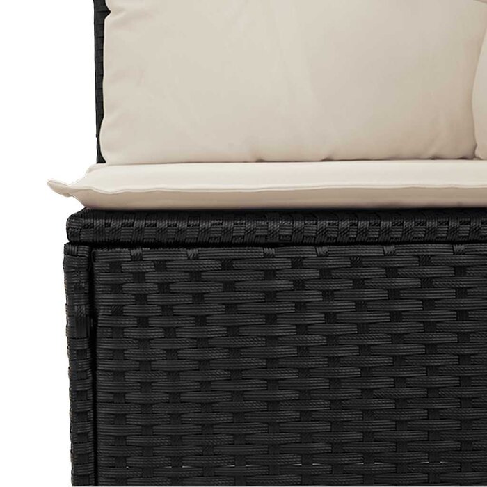 Vidaxl Fauteuil de jardin avec rangement et coussins - Noir - Jusqu'à -33%