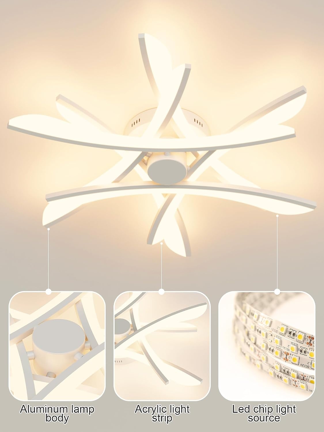Plafonnier LED Design Branches 68cm 45W - Jusqu'à -34% sur votre éclairage