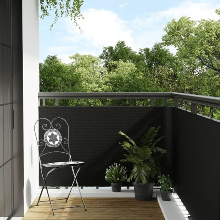 Vidaxl Brise-vue balcon polyrotin noir 600x80cm - Jusqu'à 34% de remise