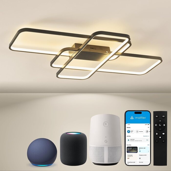 Plafonnier LED Intelligent Géométrique 90cm - Jusqu'à -34% sur l'outlet