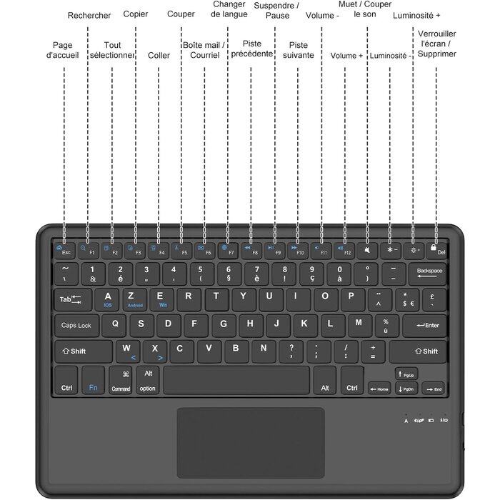 Étui clavier AZERTY pour tablette 12,7 pouces - Jusqu'à -58% de remise