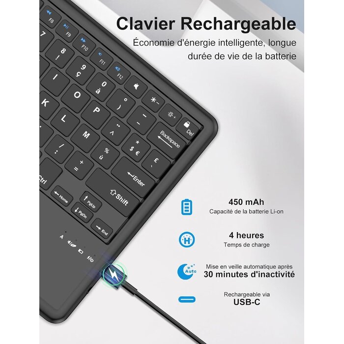 Étui clavier AZERTY pour tablette 12,7 pouces - Jusqu'à -58% de remise