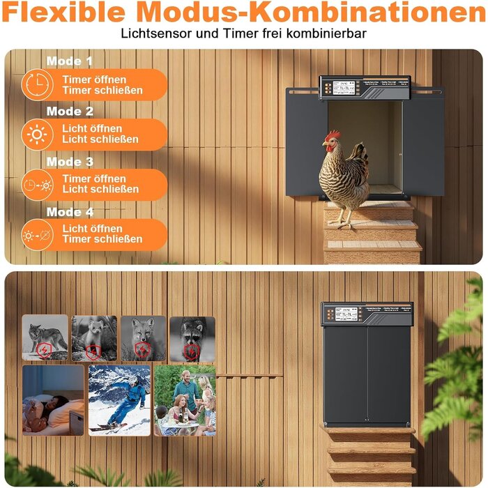 Porte automatique solaire pour poulailler, 28,5x22cm - Jusqu'à -29%