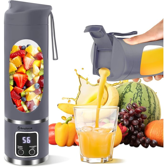 Mini-blender portable USB-C 450ml - Bleu - Jusqu'à -26%
