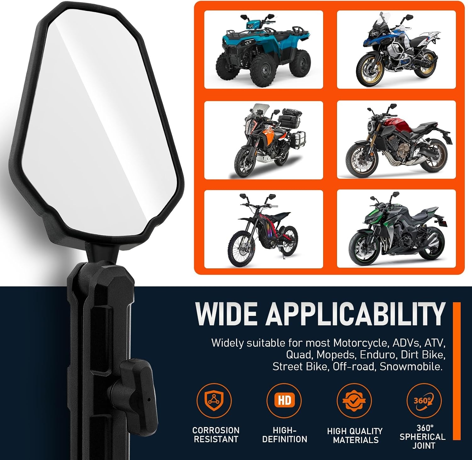 Rétroviseurs Moto & Quad Universels - Homologués E24 - Jusqu'à -28%