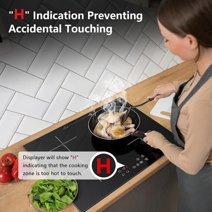 Table induction 60 cm - 4 zones - 6000W - Jusqu'à 35% de réduction