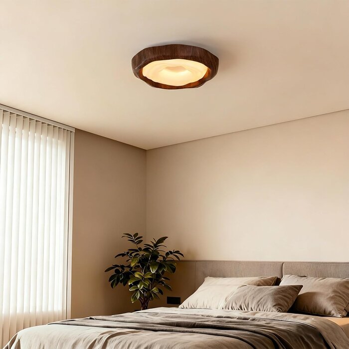 Plafonnier LED Noyer 42cm 25W avec télécommande - Jusqu'à -34%
