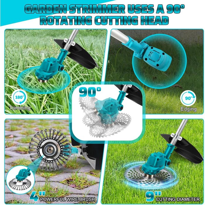 Coupe-bordure 4-en-1 sans fil compatible Makita 18V - Jusqu'à -35%