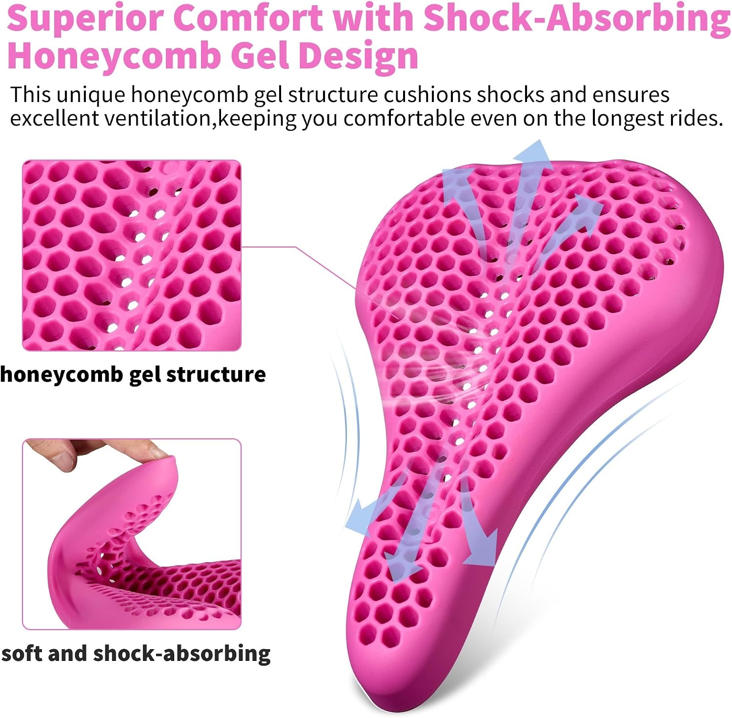 Housse de selle de vélo en gel rose - Jusqu'à -57% sur votre confort