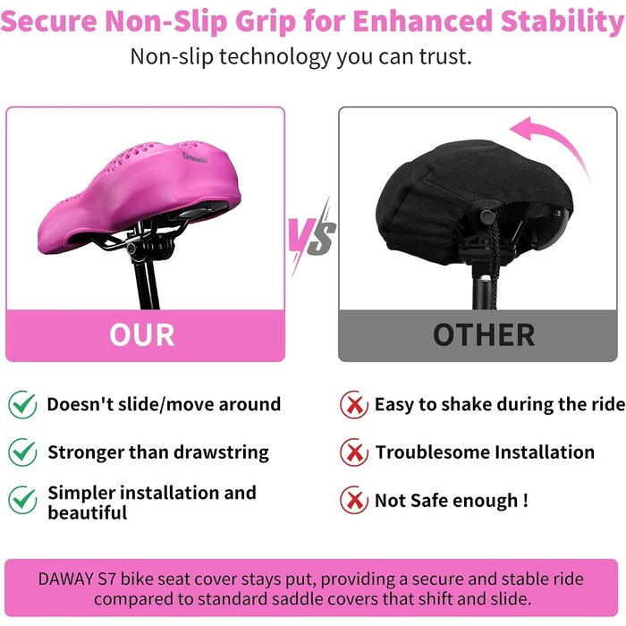 Housse de selle de vélo en gel rose - Jusqu'à -57% sur votre confort