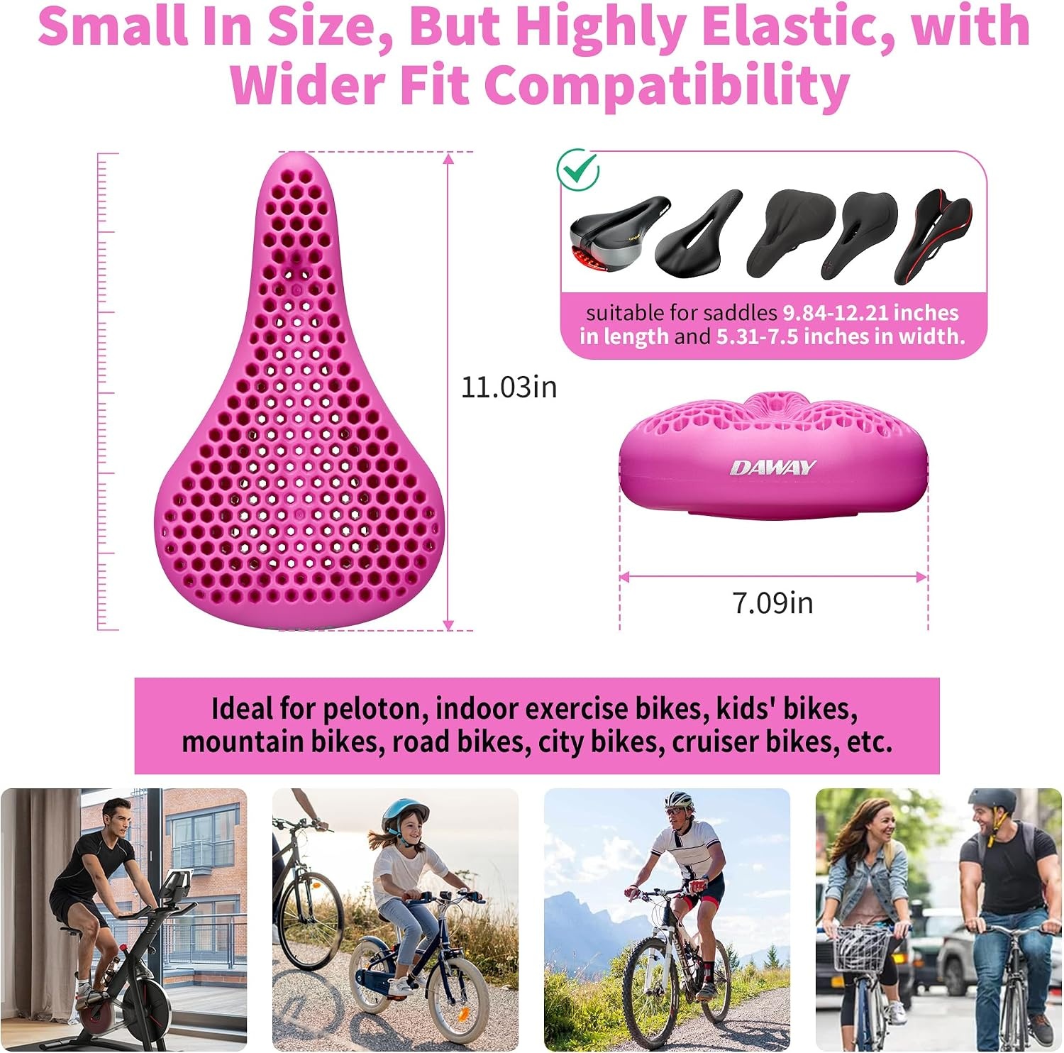 Housse de selle de vélo en gel rose - Jusqu'à -57% sur votre confort