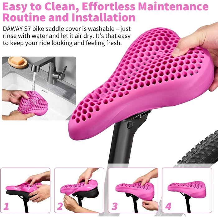 Housse de selle de vélo en gel rose - Jusqu'à -57% sur votre confort
