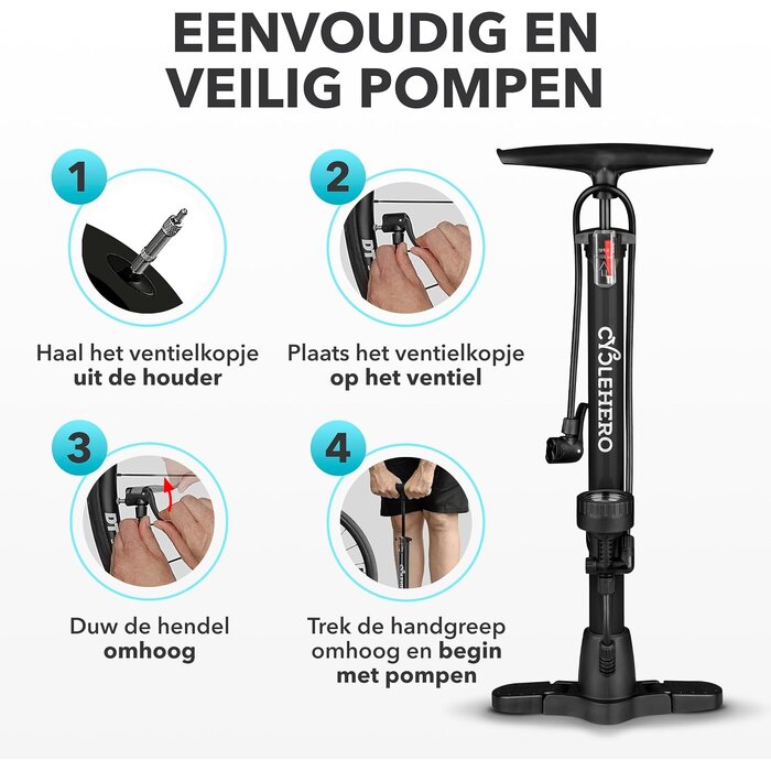 Pompe à pied universelle avec manomètre - Jusqu'à -32% de remise