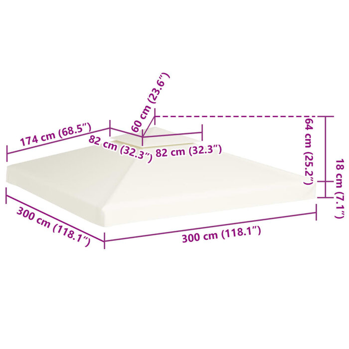 Vidaxl Toile de remplacement pour tonnelle 3x3m - Jusqu'à -53% sur le prix