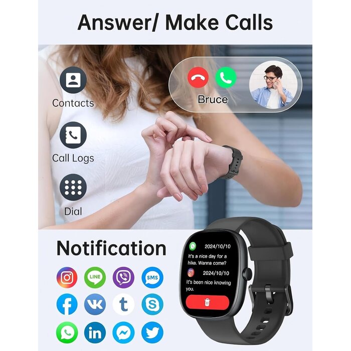 Montre connectée intelligente HD - Appels Bluetooth - Jusqu'à -27%