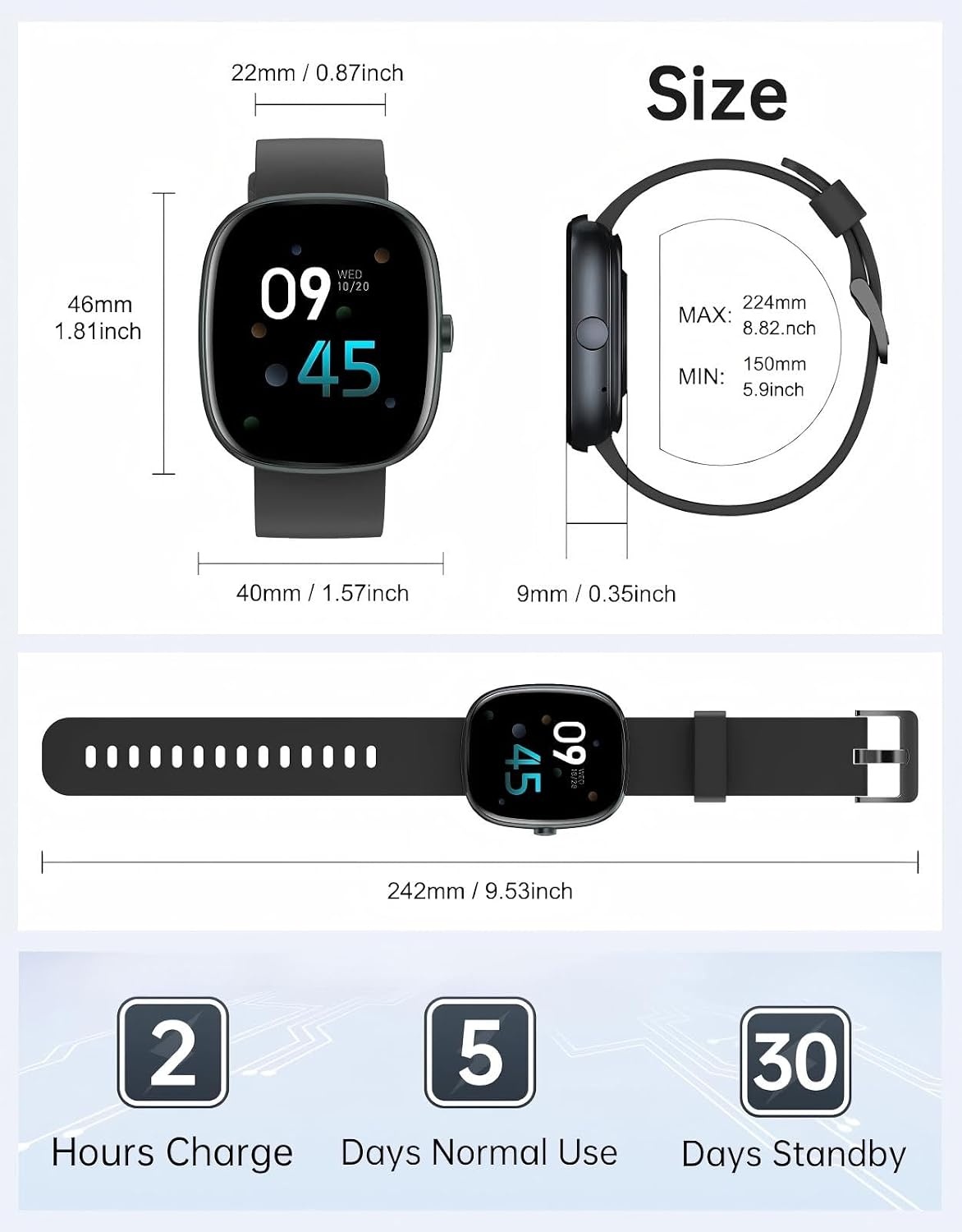 Montre connectée intelligente HD - Appels Bluetooth - Jusqu'à -27%