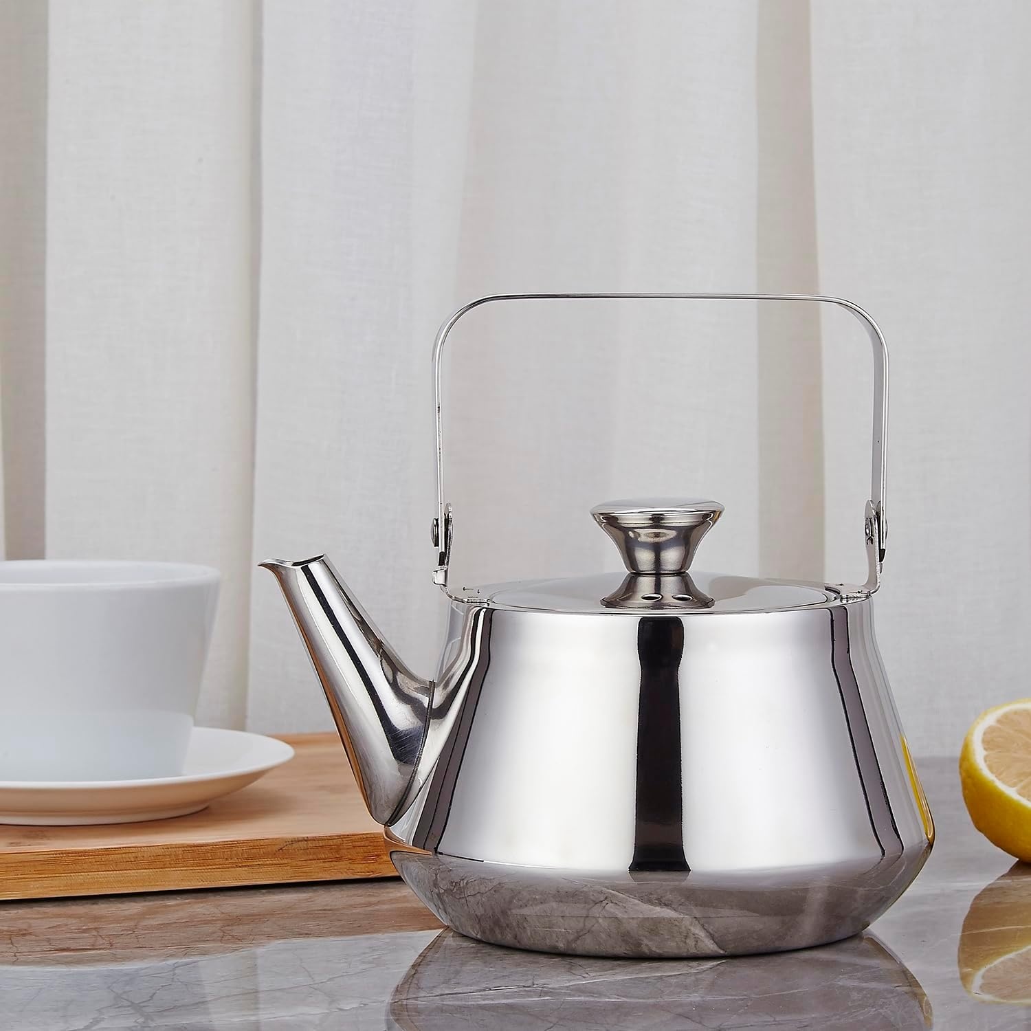 Théière inox 1,2L avec infuseur - Design minimaliste - Jusqu'à -27%