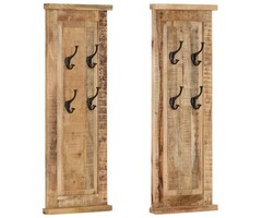 Vidaxl Lot de 2 patères en bois de manguier massif - Jusqu'à -47% sur notre outlet
