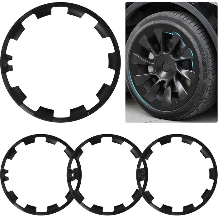 Protections de jantes 20" pour Tesla Model Y - ABS Noir - Jusqu'à -34%