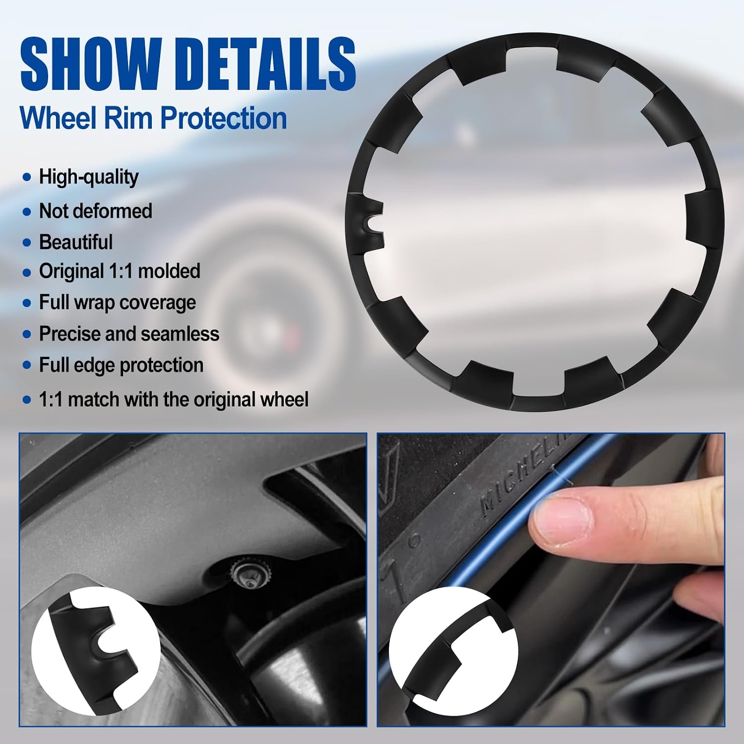 Protections de jantes 20" pour Tesla Model Y - ABS Noir - Jusqu'à -34%
